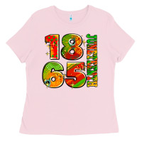 Bubblegum Pink 1865 juneteenth Ladies Tee - AdoDesignShop