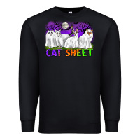 Black cat sheet ghost cats halloween Premium Sweatshirt - CowGirlArtShop