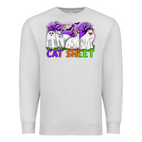 Dove Grey cat sheet ghost cats halloween Premium Sweatshirt - CowGirlArtShop