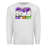 Oatmeal Heather cat sheet ghost cats halloween Premium Sweatshirt - CowGirlArtShop