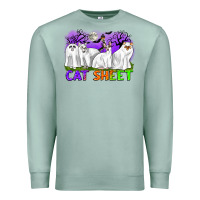 Seafoam cat sheet ghost cats halloween Premium Sweatshirt - CowGirlArtShop