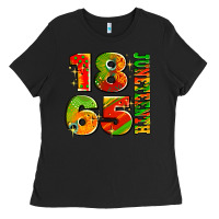 Black 1865 juneteenth Ladies Tee - AdoDesignShop