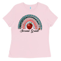 Bubblegum Pink second grade rainbow Ladies Tee - RanaPortraitStore