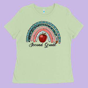 Second Grade Rainbow Ladies Tee Designed By Ranaportraitstore