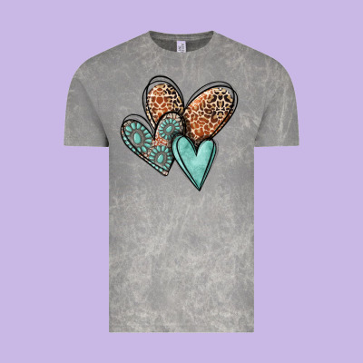 Western Love Hearts Vintage Tee Designed By Maliassmallbusiness