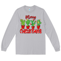 Moon Dust Merry Christmas Cactuses Long Sleeve Tee - MaliasSmallBusiness