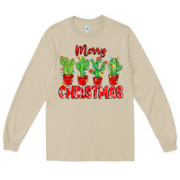 Mushroom Merry Christmas Cactuses Long Sleeve Tee - MaliasSmallBusiness