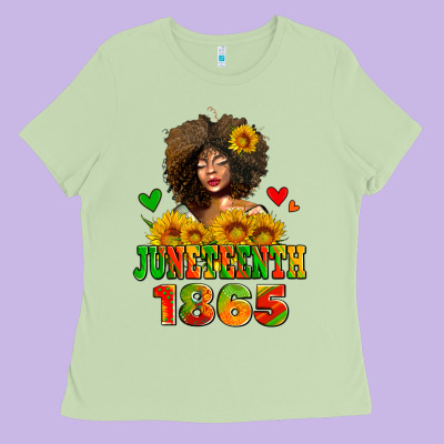 Afro Woman Juneteenth 1865 Ladies Tee Designed By Adodesignshop
