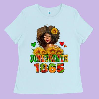 Afro Woman Juneteenth 1865 Ladies Tee Designed By Adodesignshop