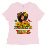 Bubblegum Pink afro woman juneteenth 1865 Ladies Tee - AdoDesignShop