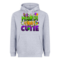 Heather Grey mardi gras cutie Heavyweight Hoodie - CowGirlArtShop