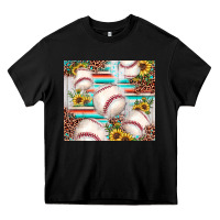 Black baseball leopard sunflower Heavy Core Tee - JahusDesignShop