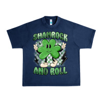 Navy shamrock and roll Urban Heavy Tee - MaliasSmallBusiness