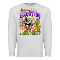 Dove Grey happy haunting and to all a good fright Premium Sweatshirt - CowGirlArtShop