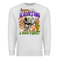 Oatmeal Heather happy haunting and to all a good fright Premium Sweatshirt - CowGirlArtShop
