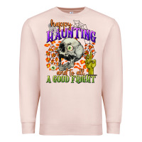 Pale Pink happy haunting and to all a good fright Premium Sweatshirt - CowGirlArtShop