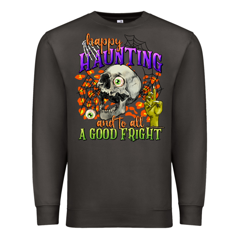Happy Haunting And To All A Good Fright Premium Sweatshirt by CowGirlArtShop | Teevron