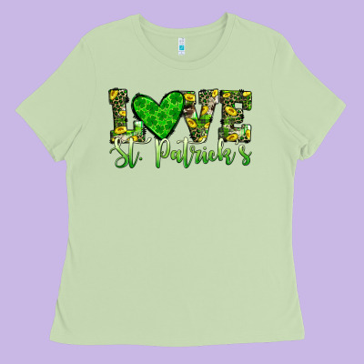 Love St Patrick S Heart Ladies Tee Designed By Jahusdesignshop