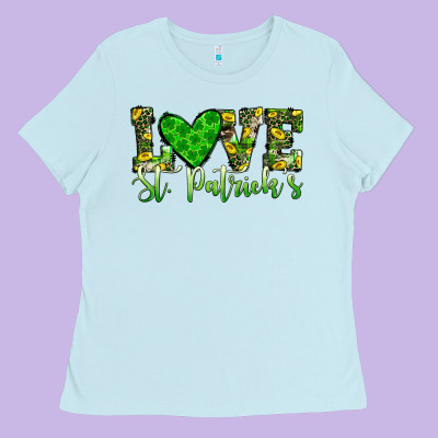 Love St Patrick S Heart Ladies Tee Designed By Jahusdesignshop
