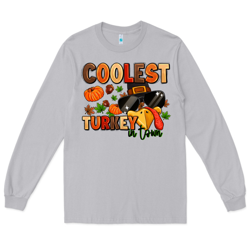 Coolest Turkey In Town Long Sleeve Tee by MaliasSmallBusiness | Teevron