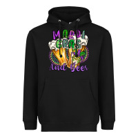 Black mardi gras and beer Heavyweight Hoodie - CowGirlArtShop