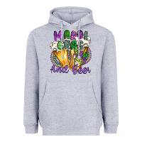 Heather Grey mardi gras and beer Heavyweight Hoodie - CowGirlArtShop