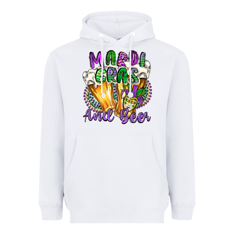 Mardi Gras And Beer Heavyweight Hoodie by CowGirlArtShop | Teevron