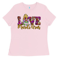 Bubblegum Pink love mardi gras gnome Ladies Tee - JahusDesignShop