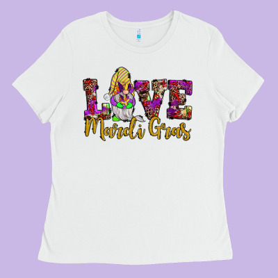 Love Mardi Gras Gnome Ladies Tee Designed By Jahusdesignshop