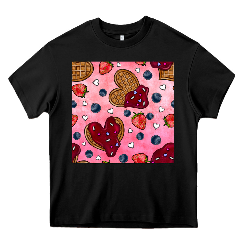 Valentines Day Waffles Seamless Pattern Heavy Core Tee by BundleAndBundleShop | Teevron