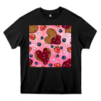 Black valentines day waffles seamless pattern Heavy Core Tee - BundleAndBundleShop