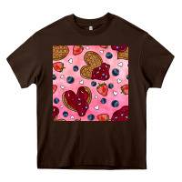 Chocolate Brown valentines day waffles seamless pattern Heavy Core Tee - BundleAndBundleShop