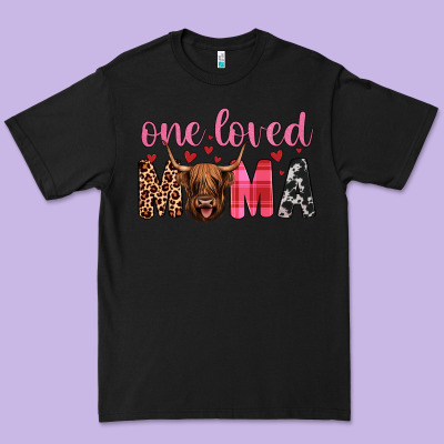 Highland Cow One Loved Mama Premium Tee Designed By Jahusdesignshop