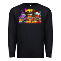 Black happy hallothanksmas truck Premium Sweatshirt - CowGirlArtShop