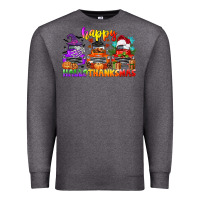 Charcoal Heather happy hallothanksmas truck Premium Sweatshirt - CowGirlArtShop