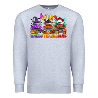 Heather Grey happy hallothanksmas truck Premium Sweatshirt - CowGirlArtShop