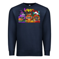 Navy happy hallothanksmas truck Premium Sweatshirt - CowGirlArtShop