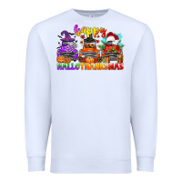 White happy hallothanksmas truck Premium Sweatshirt - CowGirlArtShop