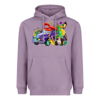 Lavender mardi gras gnome on the truck Heavyweight Hoodie - CowGirlArtShop