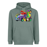 Sage mardi gras gnome on the truck Heavyweight Hoodie - CowGirlArtShop