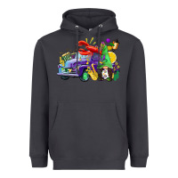 Mardi Gras Gnome On The Truck Heavyweight Hoodie | Teevron