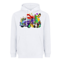 White mardi gras gnome on the truck Heavyweight Hoodie - CowGirlArtShop