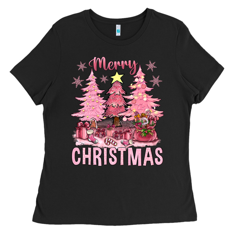 Pink Merry Christmas Bbs Ladies Tee by BundleAndBundleShop | Teevron