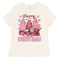 Bone pink merry christmas bbs Ladies Tee - BundleAndBundleShop