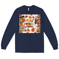 Navy fall vibes coffee Long Sleeve Tee - MaliasSmallBusiness