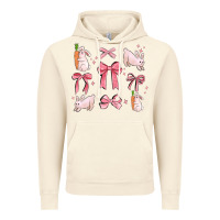 Vintage Artic pink ribbons with rabbits Vintage Hoodie - MaliasSmallBusiness