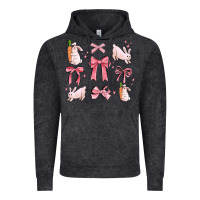 Vintage Black pink ribbons with rabbits Vintage Hoodie - MaliasSmallBusiness
