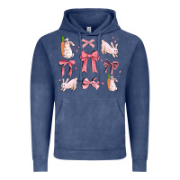 Vintage Denim pink ribbons with rabbits Vintage Hoodie - MaliasSmallBusiness