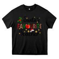 Black santas favourite teacher Heavy Core Tee - AdoDesignShop