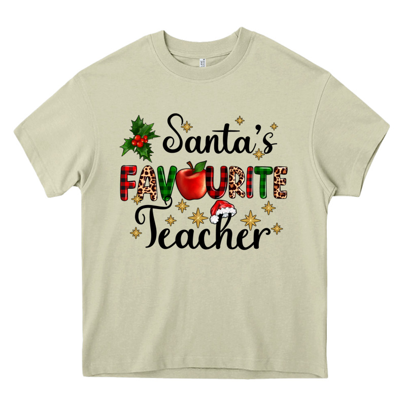 Santas Favourite Teacher Heavy Core Tee by AdoDesignShop | Teevron